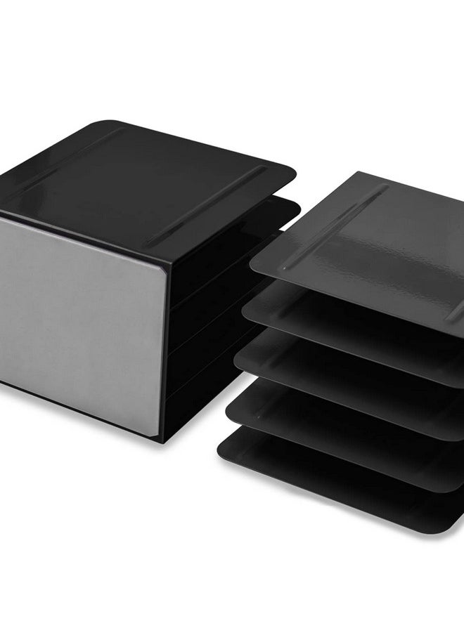 Acrimet Desk Metal File Sorter Organizer 4 Sections Office And Home File Management Solution (Black Color)  - Image 2