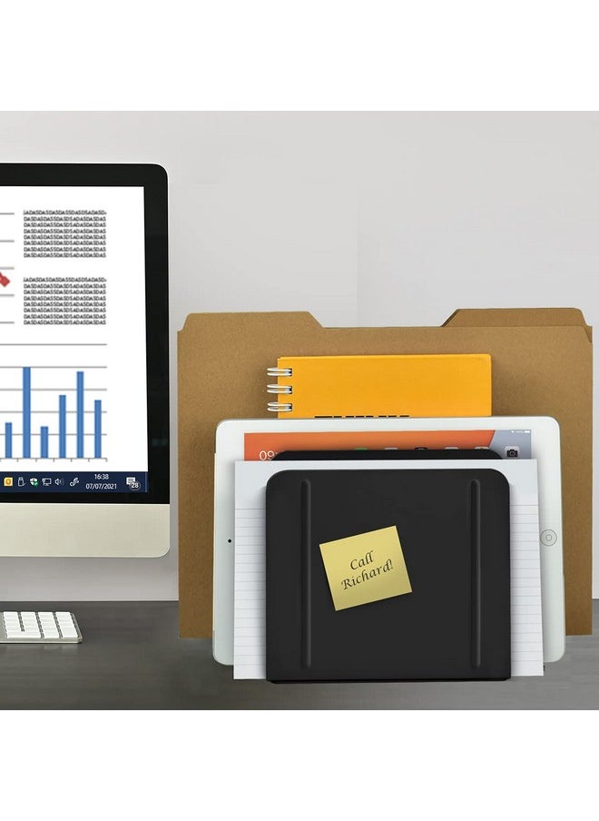 Acrimet Desk Metal File Sorter Organizer 4 Sections Office And Home File Management Solution (Black Color)  - Image 3