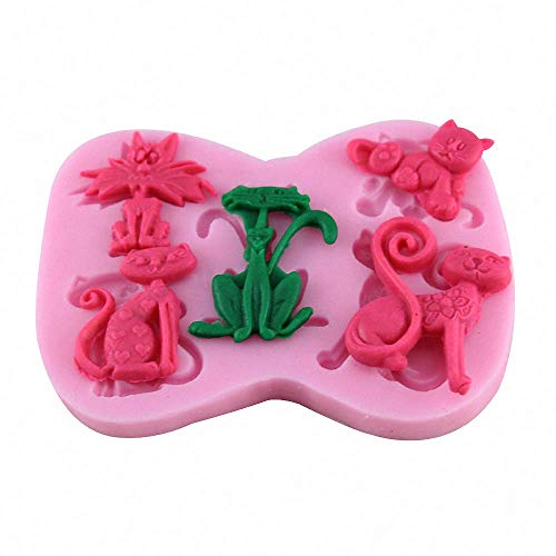 Fewo 2Pcs/Set Little Cat Shape Silicone Fondant Mold KItty Kitten Chocolate Candy Gumpaste Mould Cupcake Cake Decorating Tools Polymer Clay Resin Mold - Image 4