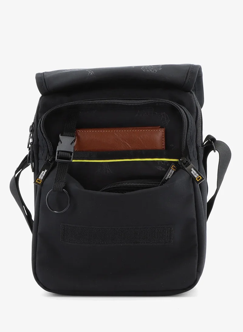 NATIONAL GEOGRAPHIC Black National Geographic Mutation Utility Bag With Flap Black, Casual Durable Water Resistant Top Handle Carry Bag For Men And Women, School College University Business And Outdoor Daypack  | Best Price UAE