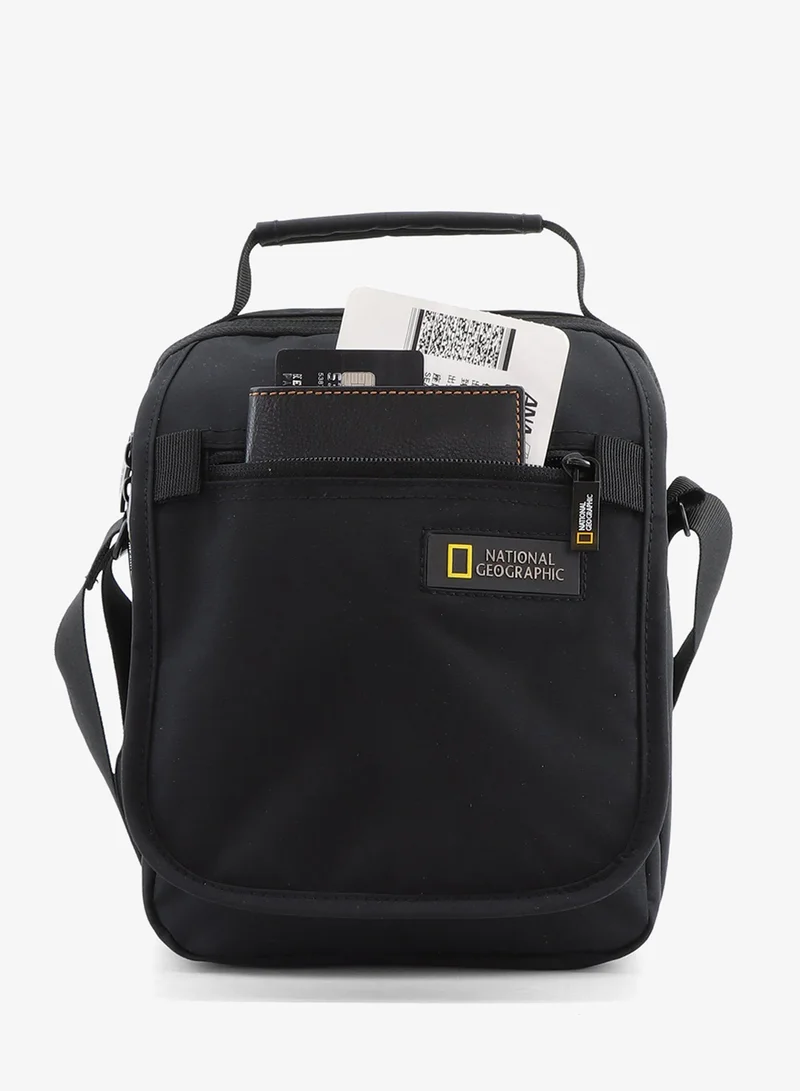 NATIONAL GEOGRAPHIC Black National Geographic Mutation Utility Bag With Flap Black, Casual Durable Water Resistant Top Handle Carry Bag For Men And Women, School College University Business And Outdoor Daypack  | Best Price UAE