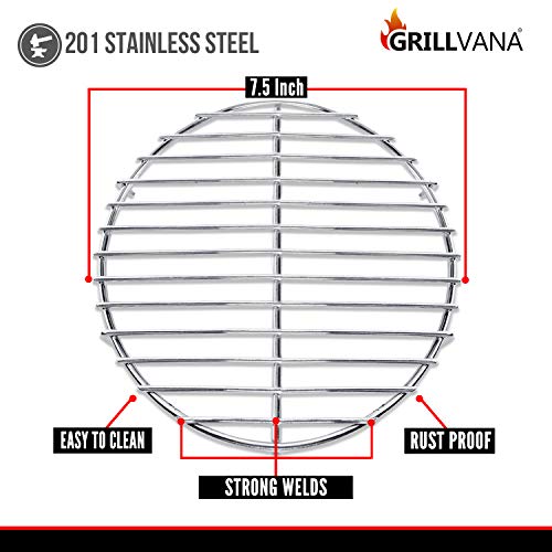 GRILLVANA Chimney-Mate Charcoal Starter Grilling Grate | Sous Vide Searing Accessory | Turn Your Charcoal Chimney Into A Portable Grill | Fits On Top Of Most 7.5 Inch Chimneys | Portable Camping Grill Grate - Image 2