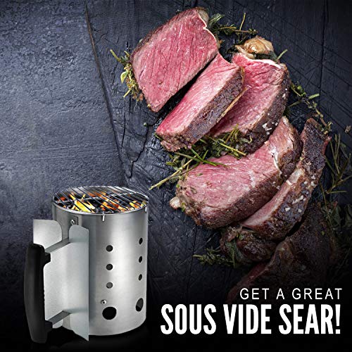 GRILLVANA Chimney-Mate Charcoal Starter Grilling Grate | Sous Vide Searing Accessory | Turn Your Charcoal Chimney Into A Portable Grill | Fits On Top Of Most 7.5 Inch Chimneys | Portable Camping Grill Grate - Image 3
