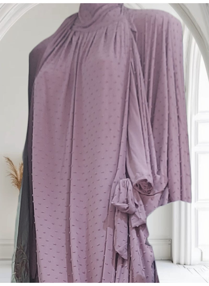 A Very Luxurious Embroidered Prayer Shawl With An Attached, Wide, And Comfortable Veil.