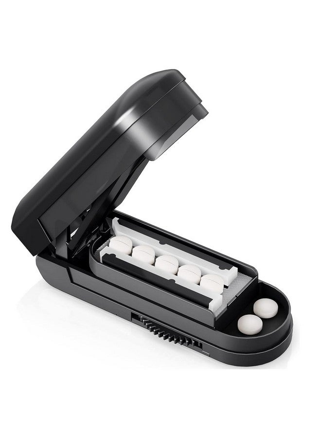 HANNEA® قاطع حبوب متعدد، قاطع حبوب قابل للتعديل مع محاذاة دقيقة للحبوب، شفرة قطع من الفولاذ المقاوم للصدأ وغطاء للشفرة للحبوب المتعددة، الفيتامينات، أسود - Image 1