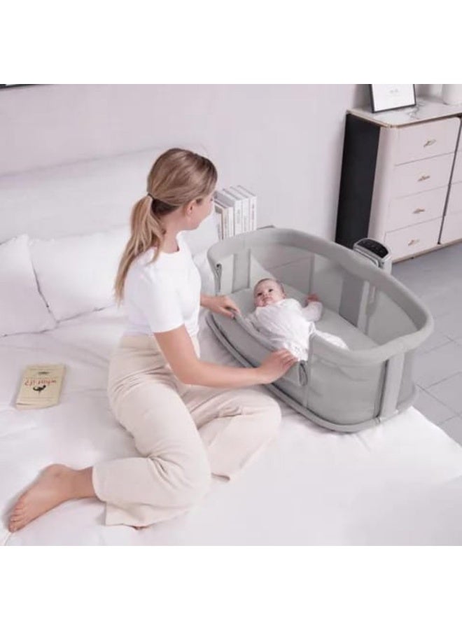 Mastela Smart 3-in-1 electric crib/side-up crib, 3 height adjustment levels, 5 rocking speeds, 3 timers, 15 melodies, 5 usage modes, Mastela - Image 4