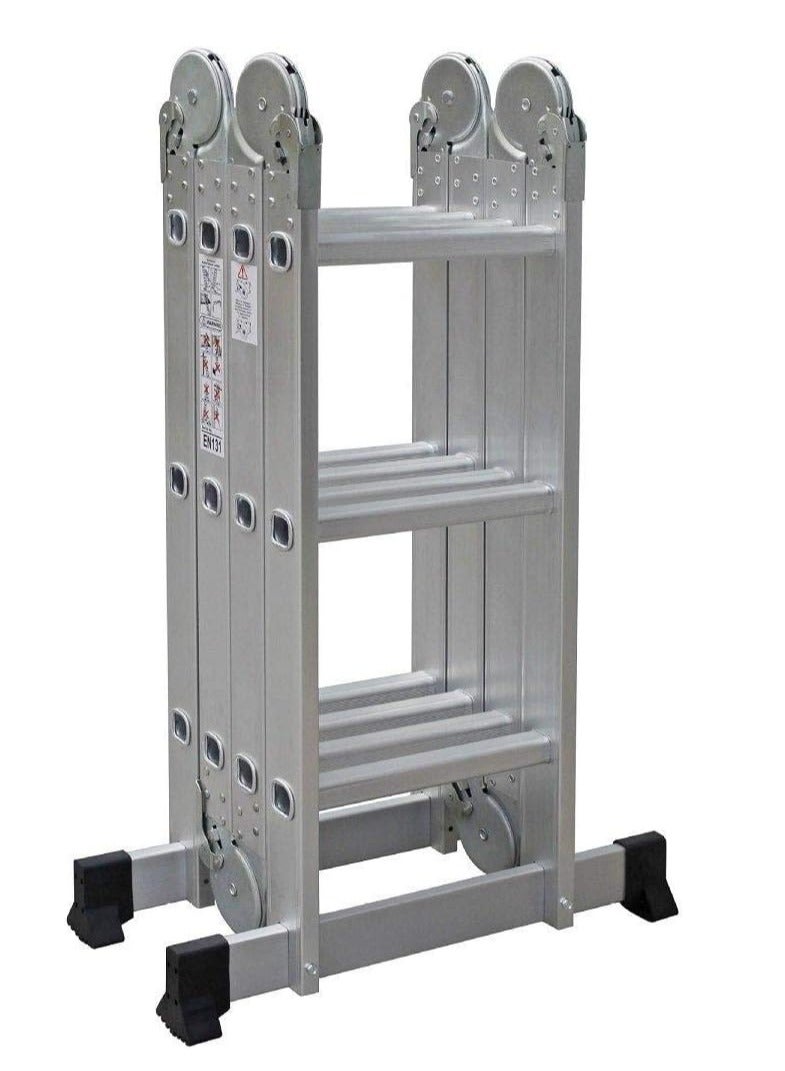 سلم ألومنيوم قابل للطي متعدد الأغراض 4 × 3 × 3.7 متر 12 درجة من ايجاردن كارت  - Image 1