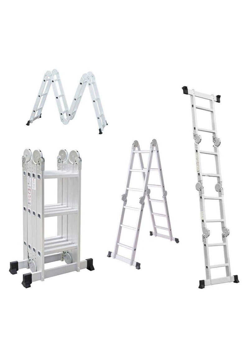 سلم ألومنيوم قابل للطي متعدد الأغراض 4 × 3 × 3.7 متر 12 درجة من ايجاردن كارت  - Image 2