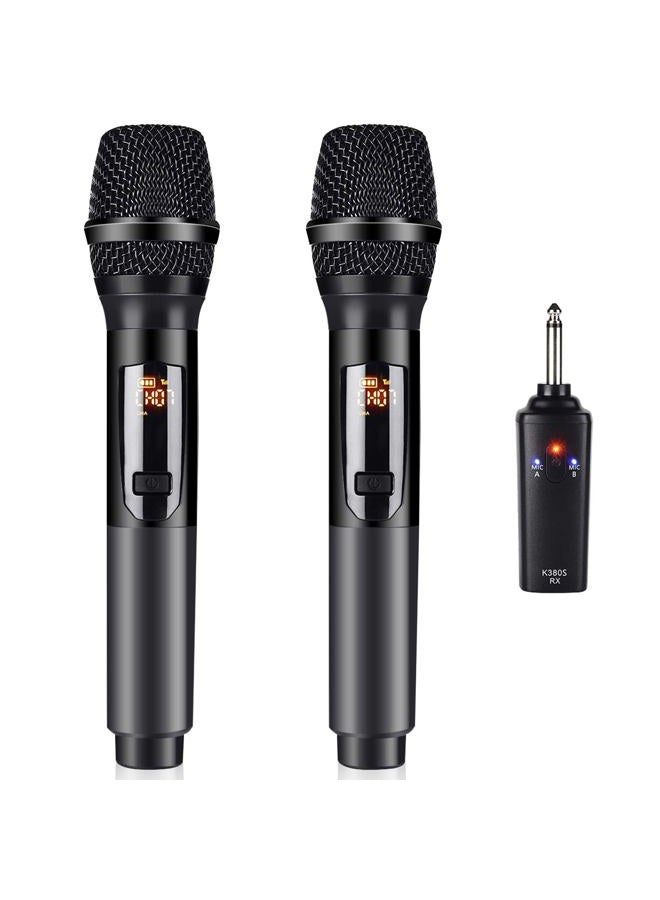 KITHOUSE Wireless Bluetooth Microphone, K380S Dual Cordless Metal Dynamic Mic System with Rechargeable Receiver, for Karaoke Singing, Wedding, Party, Speech, Church, Meeting - Image 1