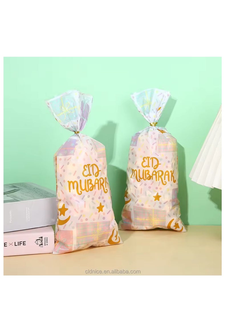 Generic Party Supplies Eid Mubarak Candy Snack Treat Bag Gift Biscuit Cookie Opp Plastic Bags 50pcs  - Image 3
