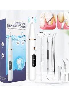 Ultrasonic Dental Scaler For Teeth Tartar Stain Tooth Calculus Remover Electric Sonic Teeth Plaque Cleaner Dental Stone Removal, Replaceable Clean Heads- Safe