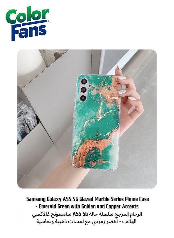 Color Fans Samsung Galaxy A55 5G Glazed Marble Series Phone Case 