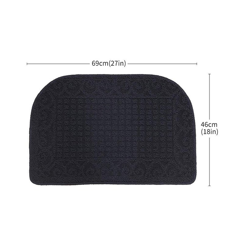 COSY HOMEER COSY HOMEER 27X18 Inch Anti Fatigue Kitchen Rug Mats are Made of 100% Polypropylene Half Round Rug Cushion Specialized in Anti Slippery and Machine Washable (Navy 2pc) - Image 2