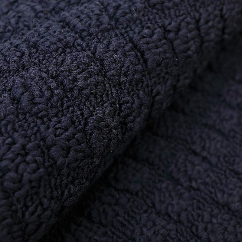 COSY HOMEER COSY HOMEER 27X18 Inch Anti Fatigue Kitchen Rug Mats are Made of 100% Polypropylene Half Round Rug Cushion Specialized in Anti Slippery and Machine Washable (Navy 2pc) - Image 3