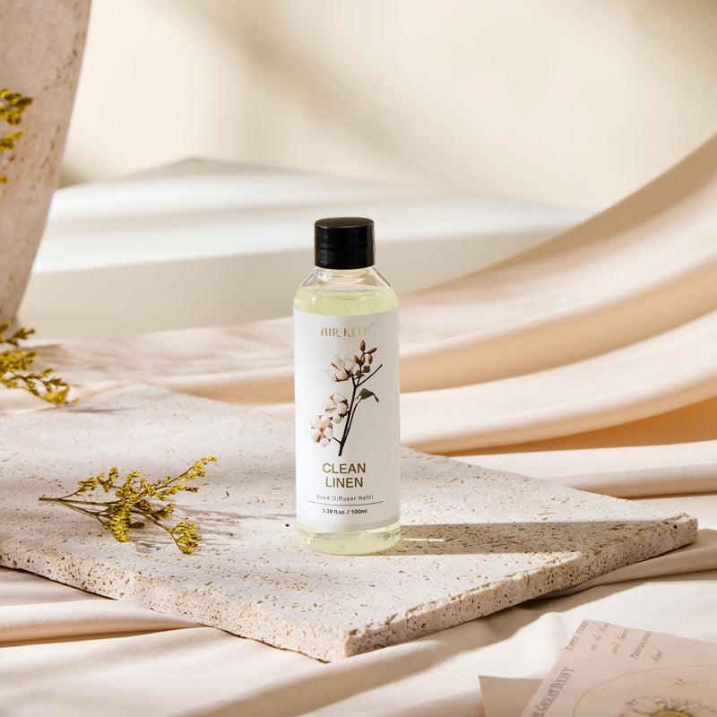 Airkeep Reed Diffuser Oil Refill/Clean Linen/3.38ozï¼ˆ100ml/1 Pack/Scented Oil Refill for Reed Diffuser Home Fragrance for Bedroom, Bathroom Office Home Decor - Image 5