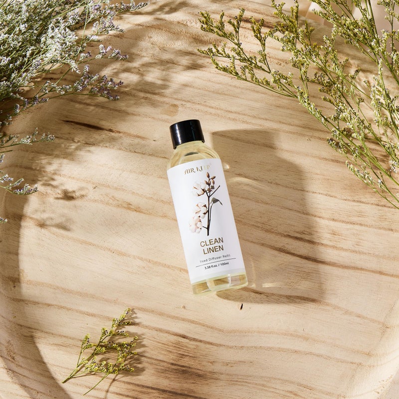 Airkeep Reed Diffuser Oil Refill/Clean Linen/3.38ozï¼ˆ100ml/1 Pack/Scented Oil Refill for Reed Diffuser Home Fragrance for Bedroom, Bathroom Office Home Decor - Image 3