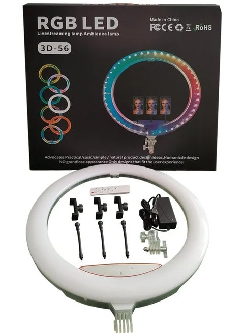 Ring Light RGB LED 3D-56 Live Streaming Ambience Lamp For Vlogging Reels And Photography