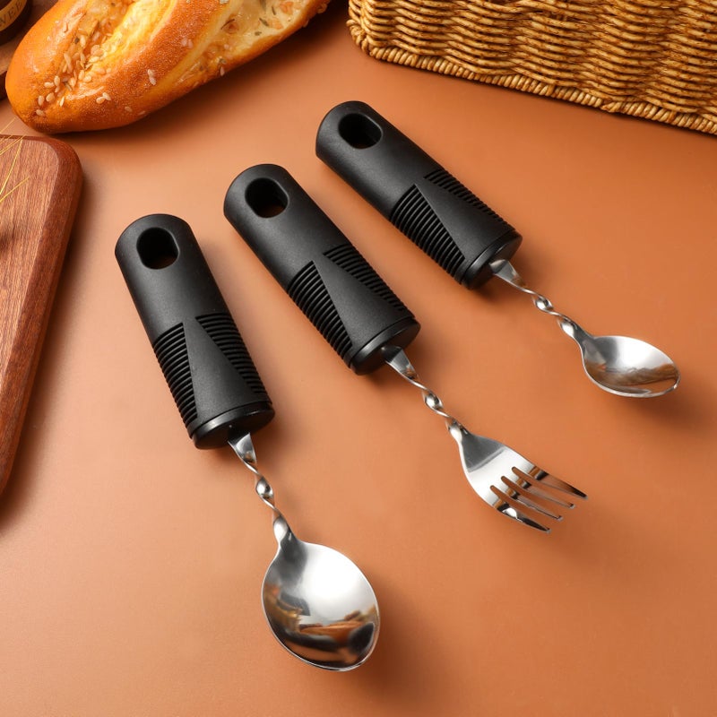 3Pcs Bendable Spoons Forks Utensils Set For Elderly Disabled Portable Cutlery - Image 3
