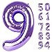 IWERP Purple 9 Balloon Number Balloon 40 Inch Purple Party Decorations Giant Birthday Decorations for 9th 19th 29th 90th Number 9 Balloon - Image 3
