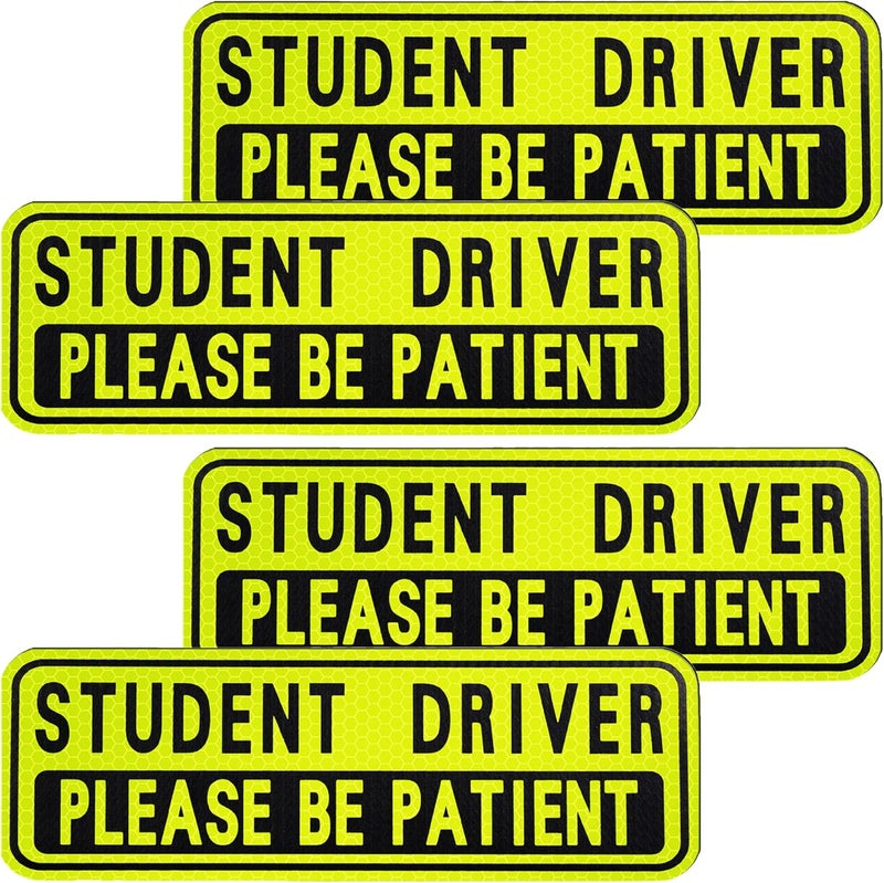 BFXM 4 PCS Student Driver Magnet for Car, Please Be patient Student Driver, Funny Magnetic New Driver Safety Warning Bumper Sticker Signs, Reusable Movable Rookie Driver Reflective Magnets Stickers Market mainstream color picks - Image 1