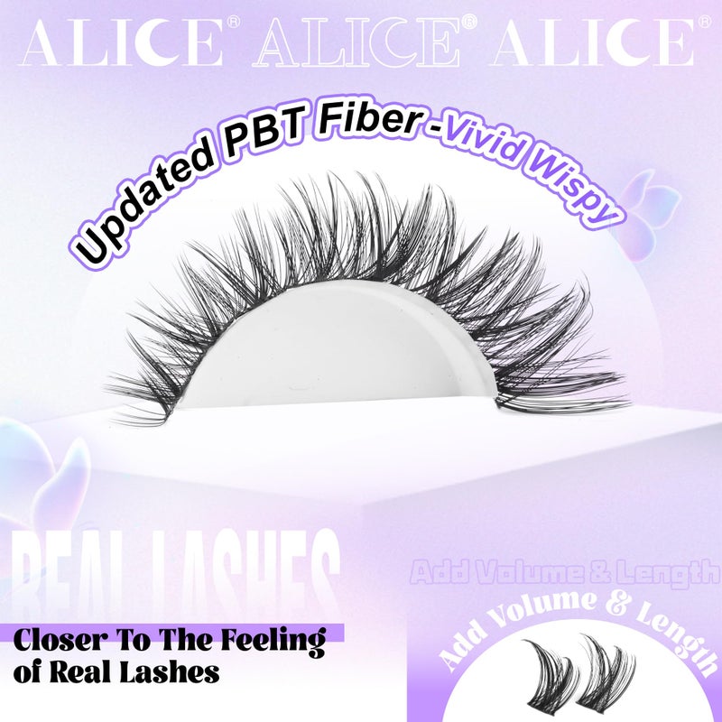 Alice Lash Clusters Wispy Eyelash Extensions 168pcs Volume Individual Lashes 10-18mm Waterproof Natural DIY Lash Extensions Cluster Eyelash Extensions by ALICE - Image 5