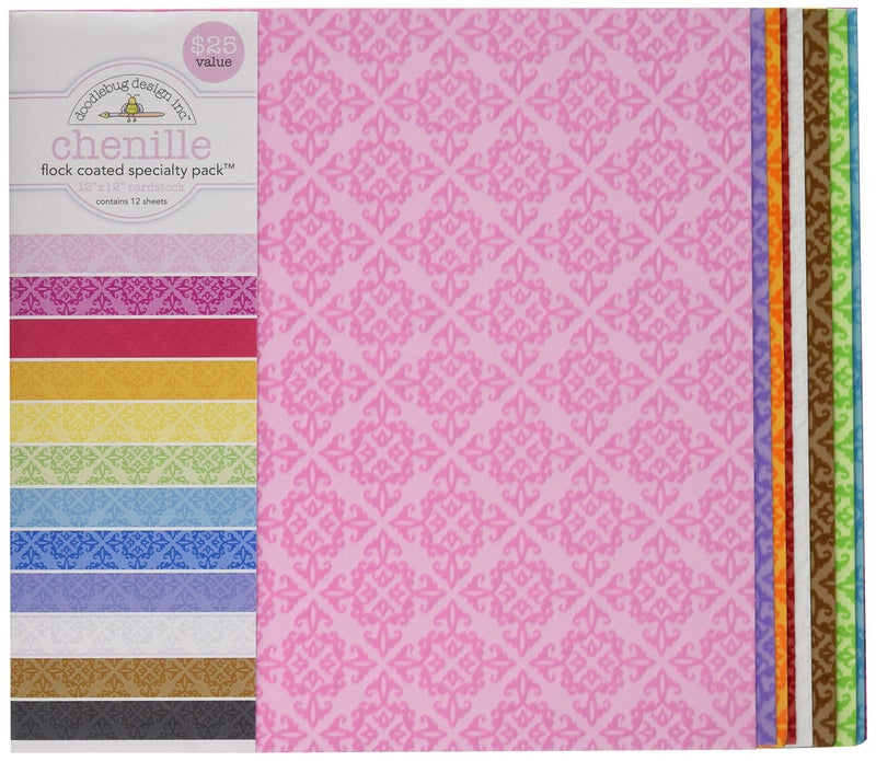 Doodlebug Specialty Cardstock, 12 by 12-Inch, Flocked Chenille, 12-Pack - Image 3