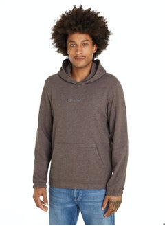 CALVIN KLEIN Calvin Klein Men's Hoody - Long Sleeves - Sportswear - Cotton Sweatshirt, Grey  - Image 1
