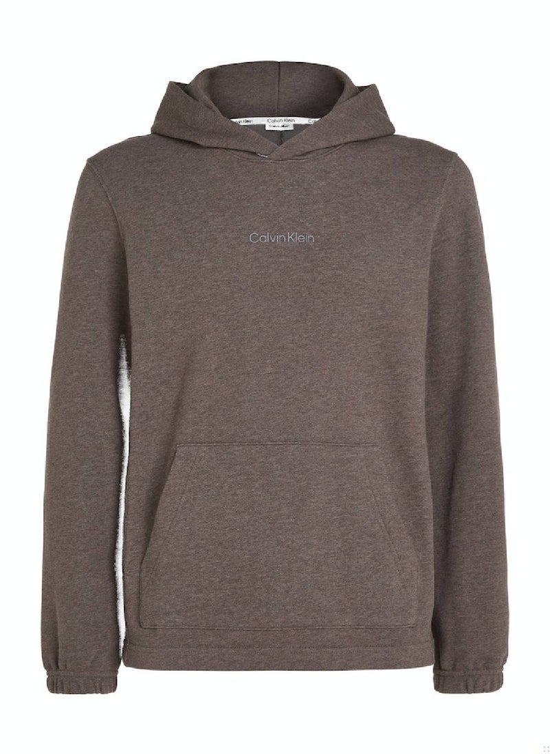 CALVIN KLEIN Calvin Klein Men's Hoody - Long Sleeves - Sportswear - Cotton Sweatshirt, Grey  - Image 2