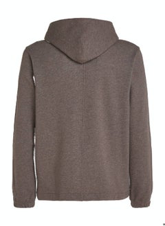CALVIN KLEIN Calvin Klein Men's Hoody - Long Sleeves - Sportswear - Cotton Sweatshirt, Grey  - Image 4