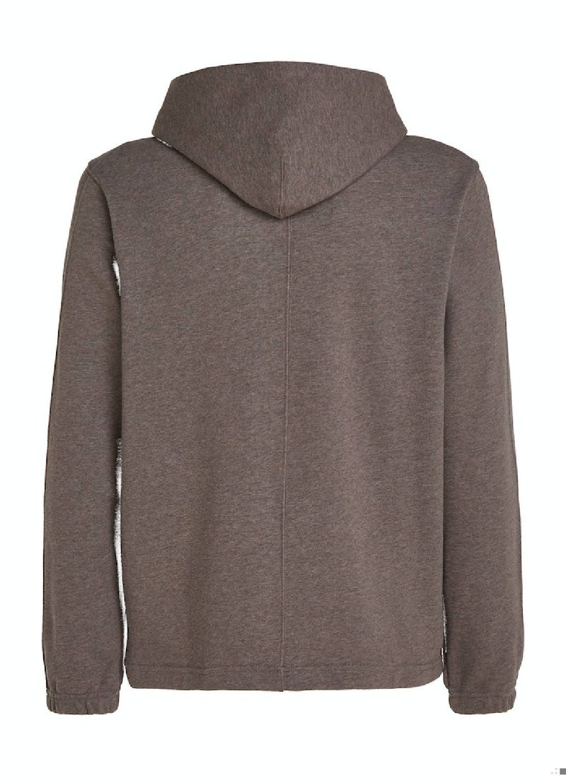 CALVIN KLEIN Calvin Klein Men's Hoody - Long Sleeves - Sportswear - Cotton Sweatshirt, Grey  - Image 4