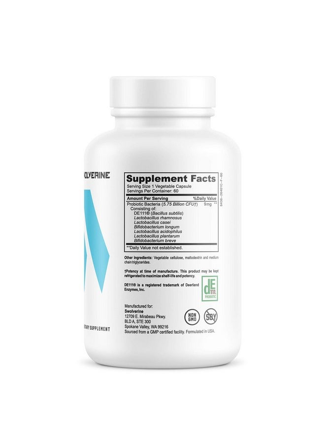 Swolverine - Probiotix | Advanced Probiotic Supplement, De111 Bacillus Subtilis, Digestive Health, Gut Health, Immune System Support, (60 Servings) Veggie Capsule - Image 1