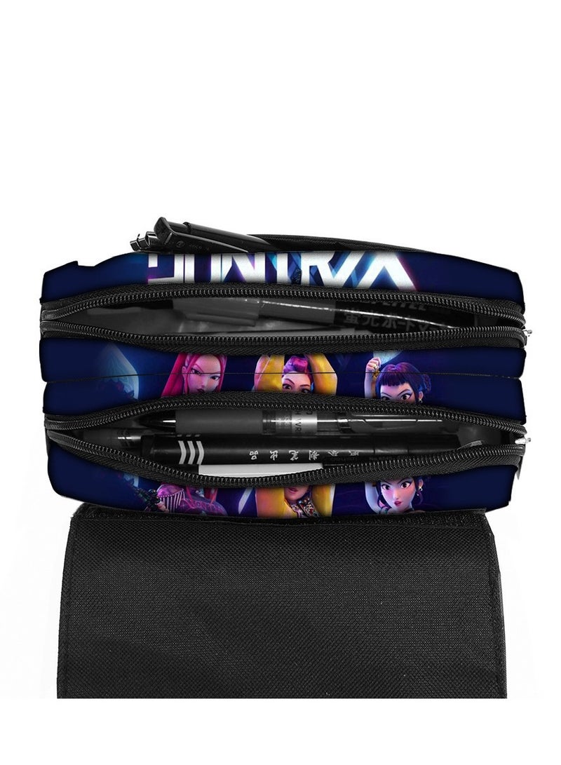 general K-POP: Demon Hunting Girl Group Printed Pencil Case Double-Layered for Organized Storage Can Be Gifted to Friends and Fans - Image 4