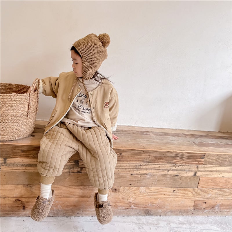 Kidsren'S Clothing Winter Clothing Kidsren'S Korean Style Quilted Thickeneded Casual Pants Girls Winter Cotton Pants 21942 - Image 5