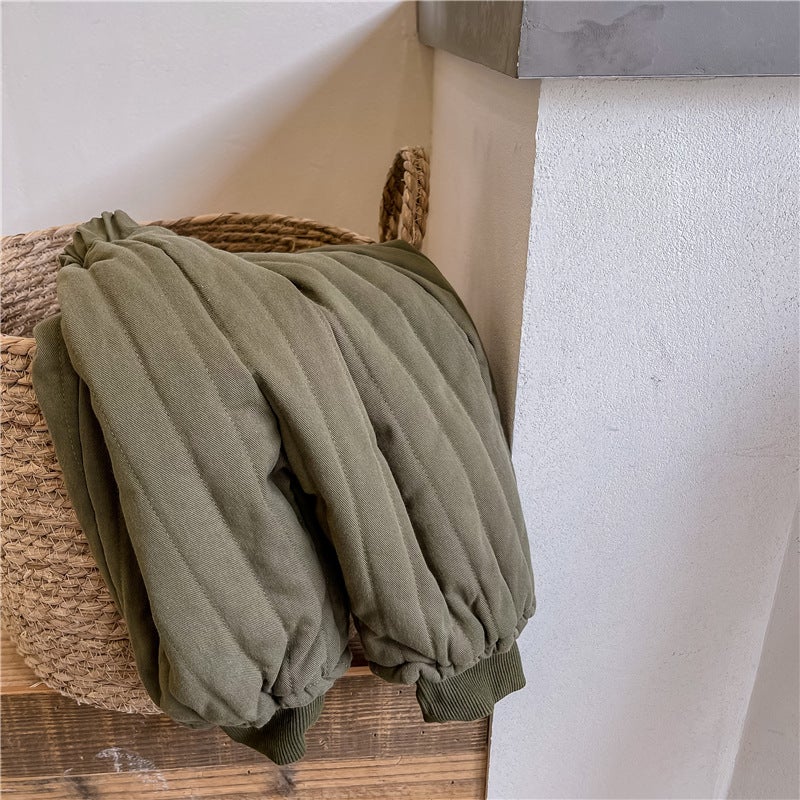 Kidsren'S Clothing Winter Clothing Kidsren'S Korean Style Quilted Thickeneded Casual Pants Girls Winter Cotton Pants 21942 - Image 1