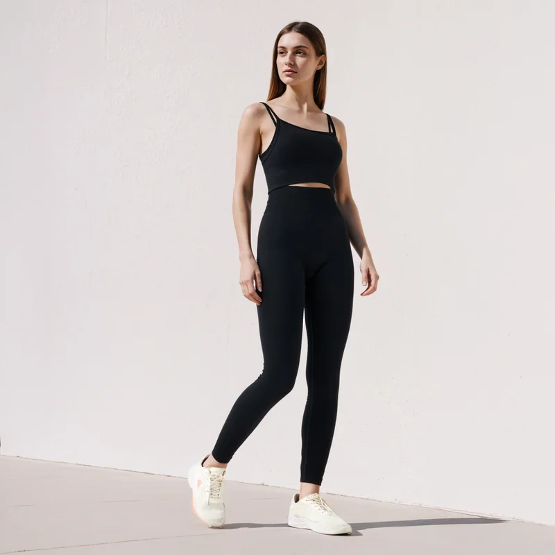 ADOT by Splash Ribbed Layered Sports Bra