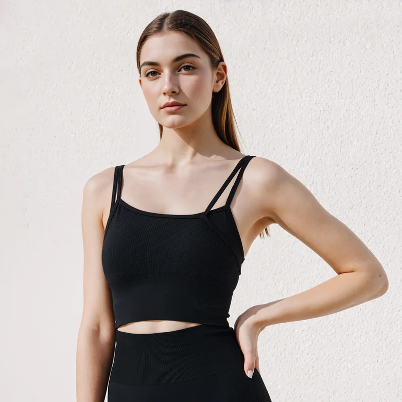 ADOT by Splash Ribbed Layered Sports Bra