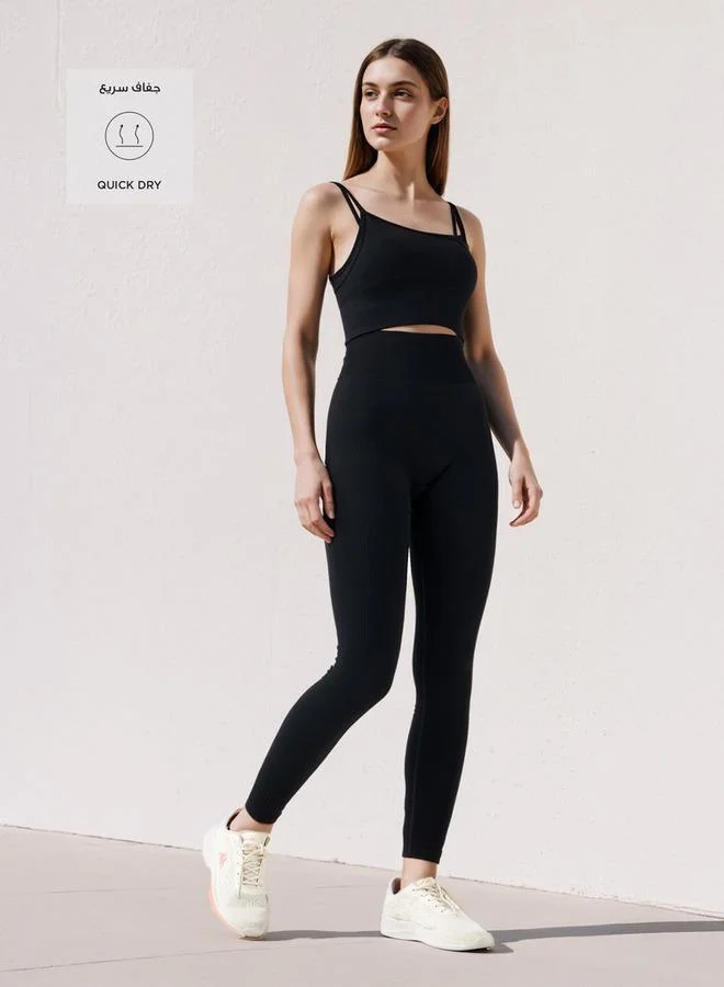 ADOT by Splash Ribbed Layered Sports Bra