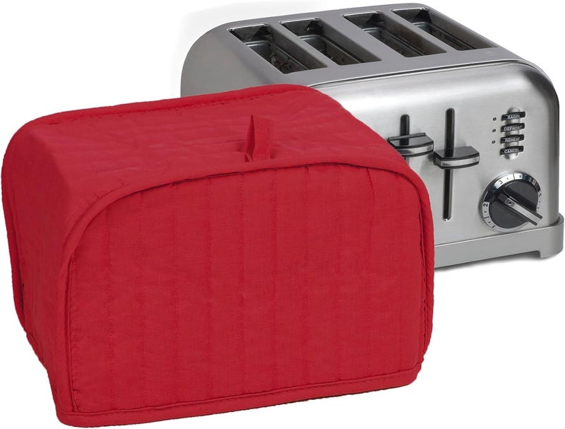 Ritz Four Slice Toaster Cover, Machine Washable Cotton/Polyester Kitchen Appliance Covers, Paprika Red - Image 1
