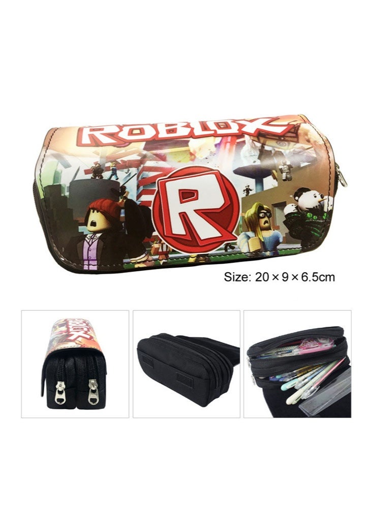 ROBLOX double-layer canvas zipper large-capacity pencil case stationery box student school supplies - Image 2