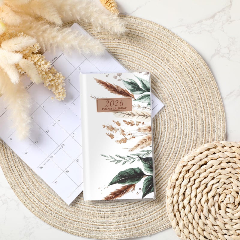 ReliThick 2026 Pocket Calendar for Purse Small Monthly Planner for Women Handy Weekly Pocket Planner Journal Writing Notebook Christmas New Year Gift Sister Friends Women(Aesthetic Boho) - Image 5