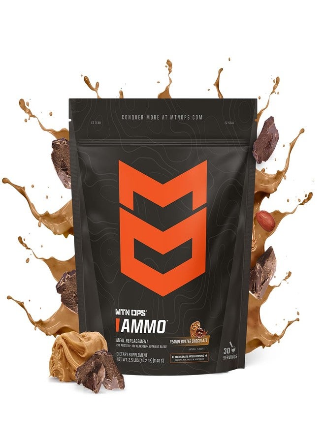 MTN OPS Ammo Meal Replacement Shake Powder – 19g Protein, 10g Flaxseed, 4.5g Whole Foods, Real Fruits & Vegetables – Daily Nutrition & On-the-Go Fuel, 30 Servings, Peanut Butter Chocolate - Image 2