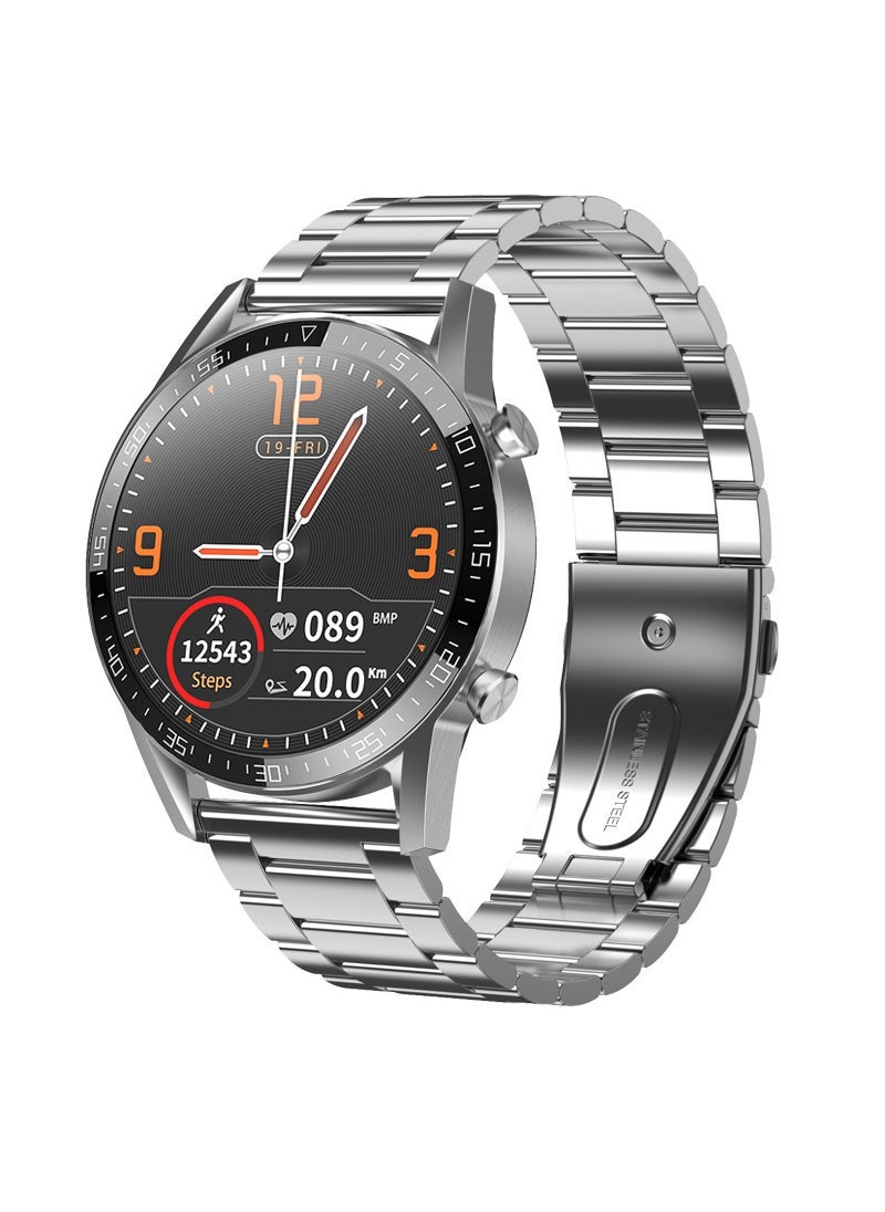 Generic HW20 Multifunctional Smartwatch Offline Sports silver mechanical steel belt 