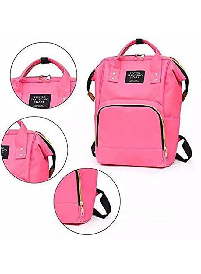 Chinmay Kids Baby Diaper Backpack For New Born Baby Mother;Mom Stylish Polyester Organizer Bag For Casual Travel Outing & Traveling Pink  - Image 3