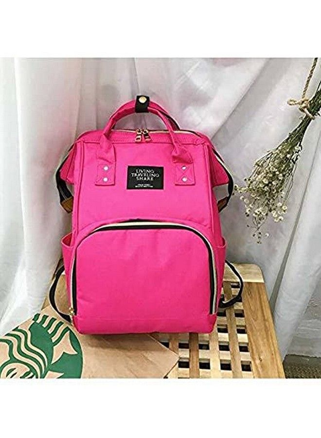 Chinmay Kids Baby Diaper Backpack For New Born Baby Mother;Mom Stylish Polyester Organizer Bag For Casual Travel Outing & Traveling Pink  - Image 5