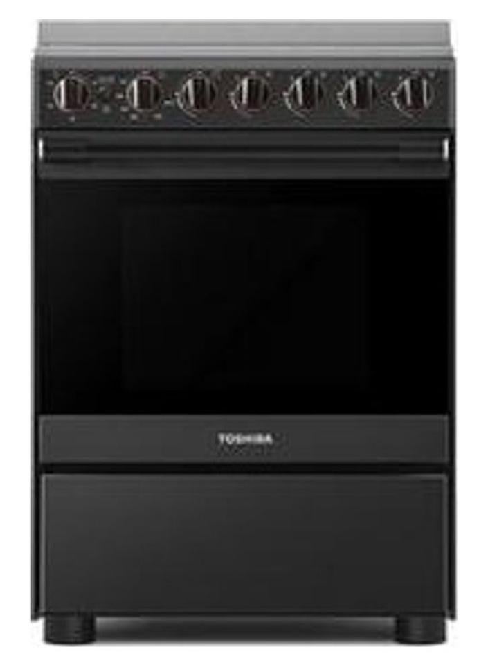 Toshiba 60 x 60 cm 4-Gas Burner Cooking Range With Gas Oven And Grill, Cast Iron Pan Support, TruClean Enamel Cavity TBA-24BMG4G089KS-SA Grey/Black - Image 1