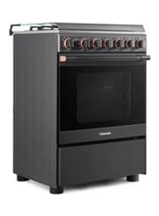 Toshiba 60 x 60 cm 4-Gas Burner Cooking Range With Gas Oven And Grill, Cast Iron Pan Support, TruClean Enamel Cavity TBA-24BMG4G089KS-SA Grey/Black - Image 3