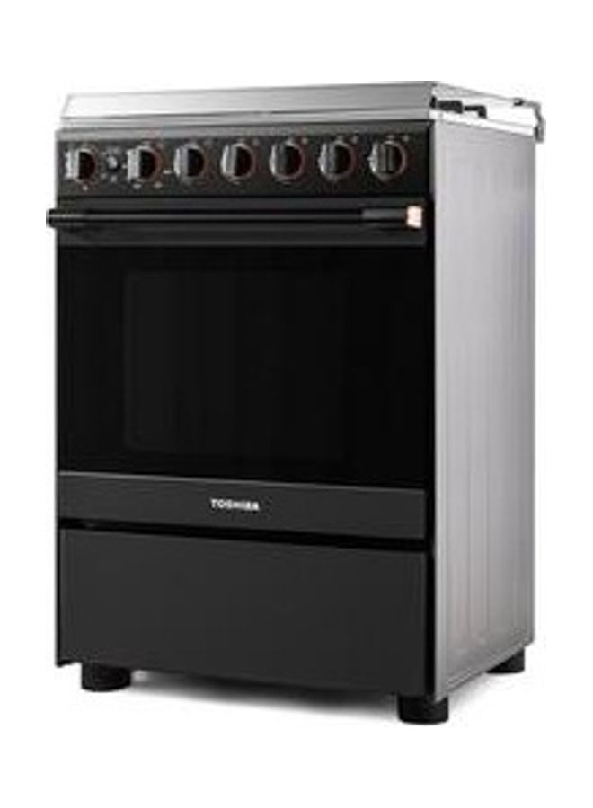 Toshiba 60 x 60 cm 4-Gas Burner Cooking Range With Gas Oven And Grill, Cast Iron Pan Support, TruClean Enamel Cavity TBA-24BMG4G089KS-SA Grey/Black - Image 2