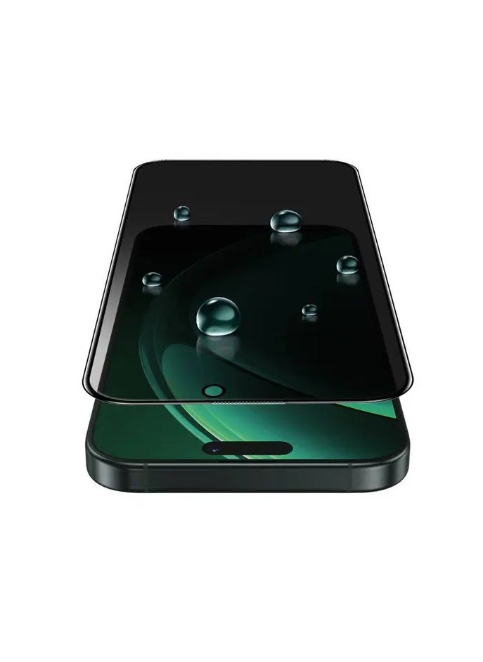 iPhone 16 Plus Screen protector 3D Silicone Plus Advanced Privacy Edge Glass / Bubble Free / Anti Fingerprint / Grease Resistance / Anti Scratch / Ultra Hardness / Full Coverage / Blocked Side Viewing / Highly Responsive / Crystal Clear - Black
