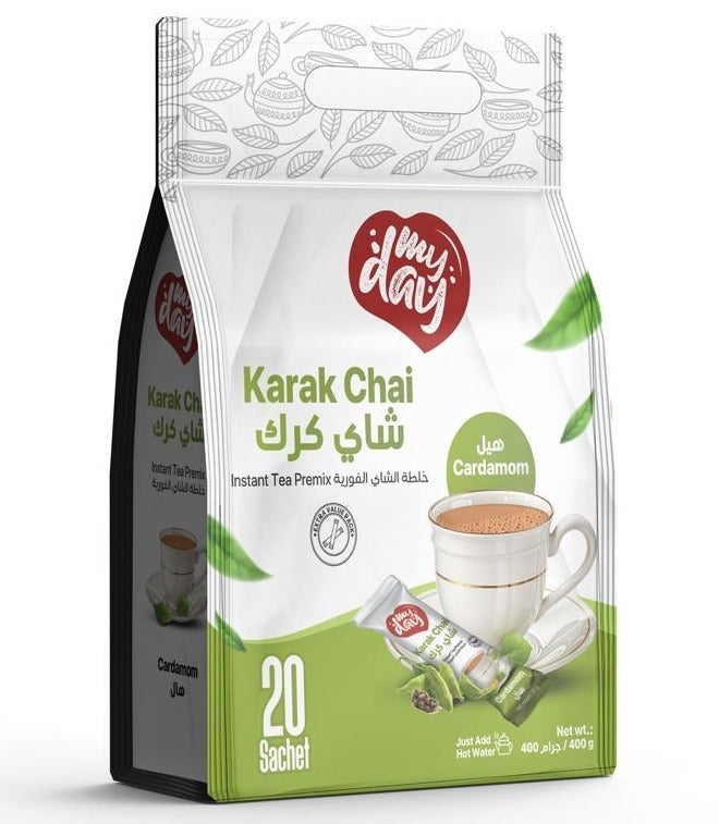 MyDay Karak Chai Cardamom Instant Tea 400grams (Pack of 20) - Image 1