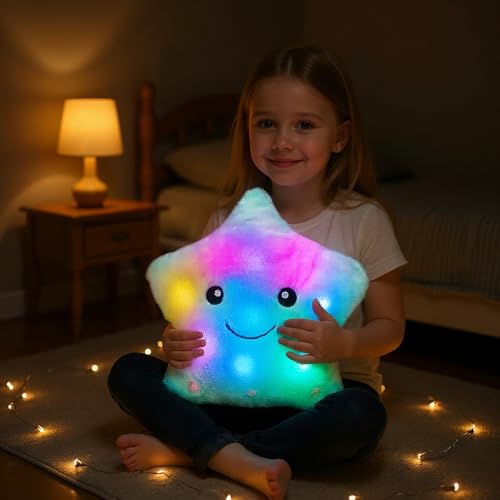 Cuteoy 13 Musical Green Star Plush Pillow Glowing Twinkle Night Light Stuffed Animal LED Toys Adjustable Volume Birthday for Girls Boys - Image 5